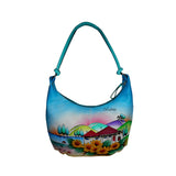 Farm House - Hand Painted Leather Bag