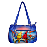 Cardinal Couple - Hand Painted Leather Bag